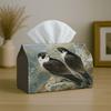 1pc Naturalistic Classic Wildlife Tissue Box Featuring a Pair of Birds In a Mountain Landscape, a Sturdy Napkin Holder Suitable for Car, Kitchen, Dini