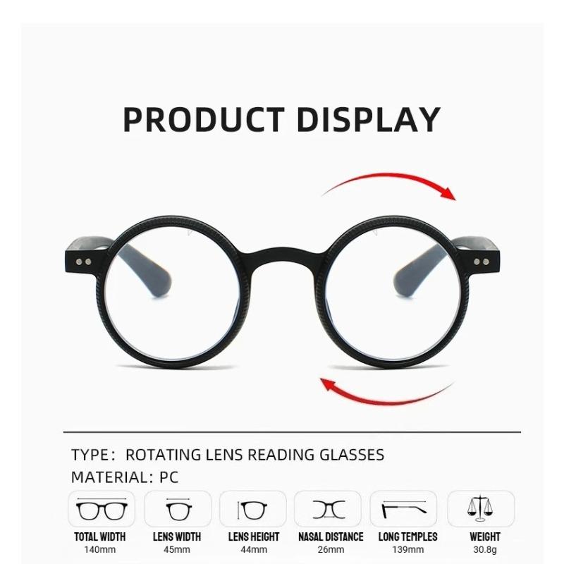 360°rotating Adjustable Anti-blue Light Glasses New Progressive Multifocal Presbyopia Glasses Neutral Farsightedness Glasses+4.0