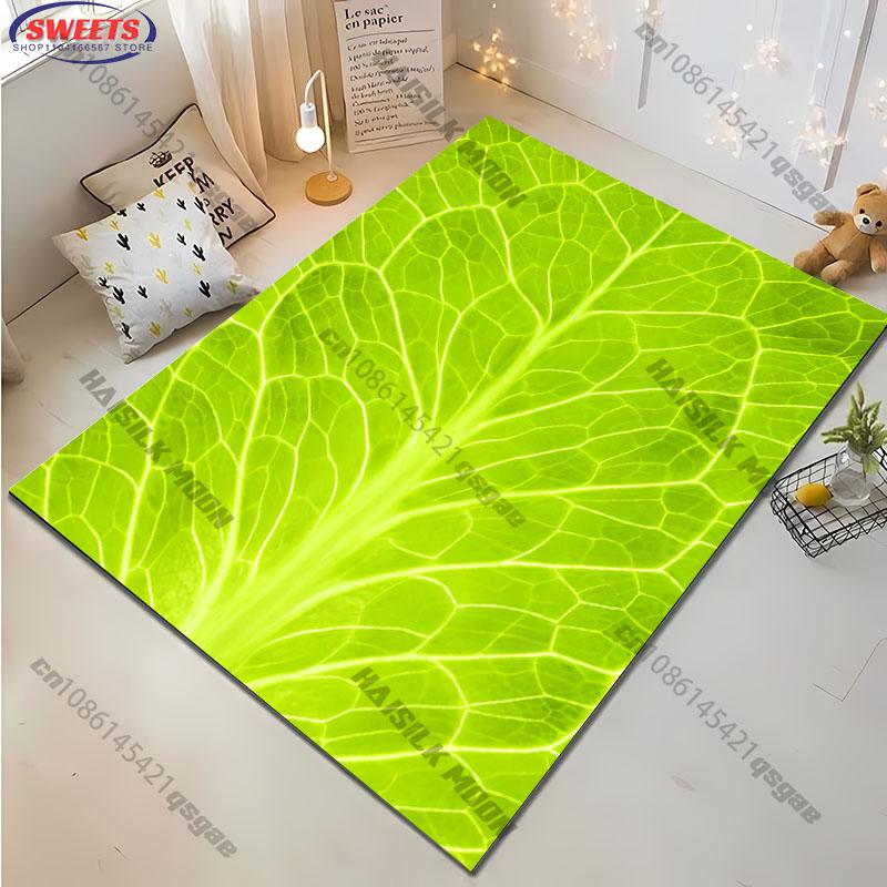 

7 Styles Plant Food Lettuce Leaf Print Carpet Bedroom Living Room Sofa Study Area Decorative Rugs Non-slip Mat Personalized Gift 40x60cm