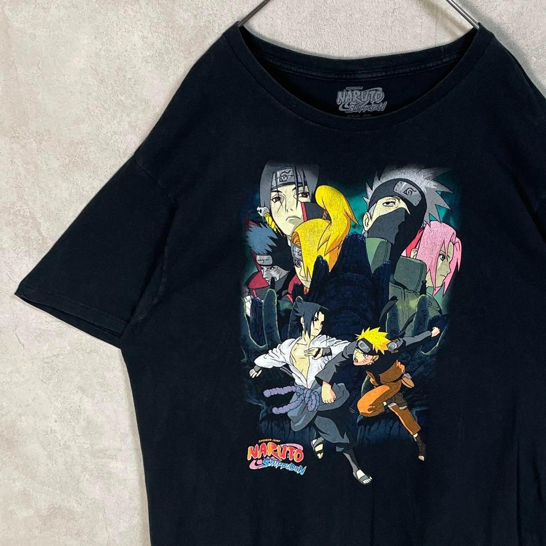 

[USED] Vintage 2000s Naruto Sasuke Short Sleeve Shirt, Anime Akatsuki, Black, Part 1
