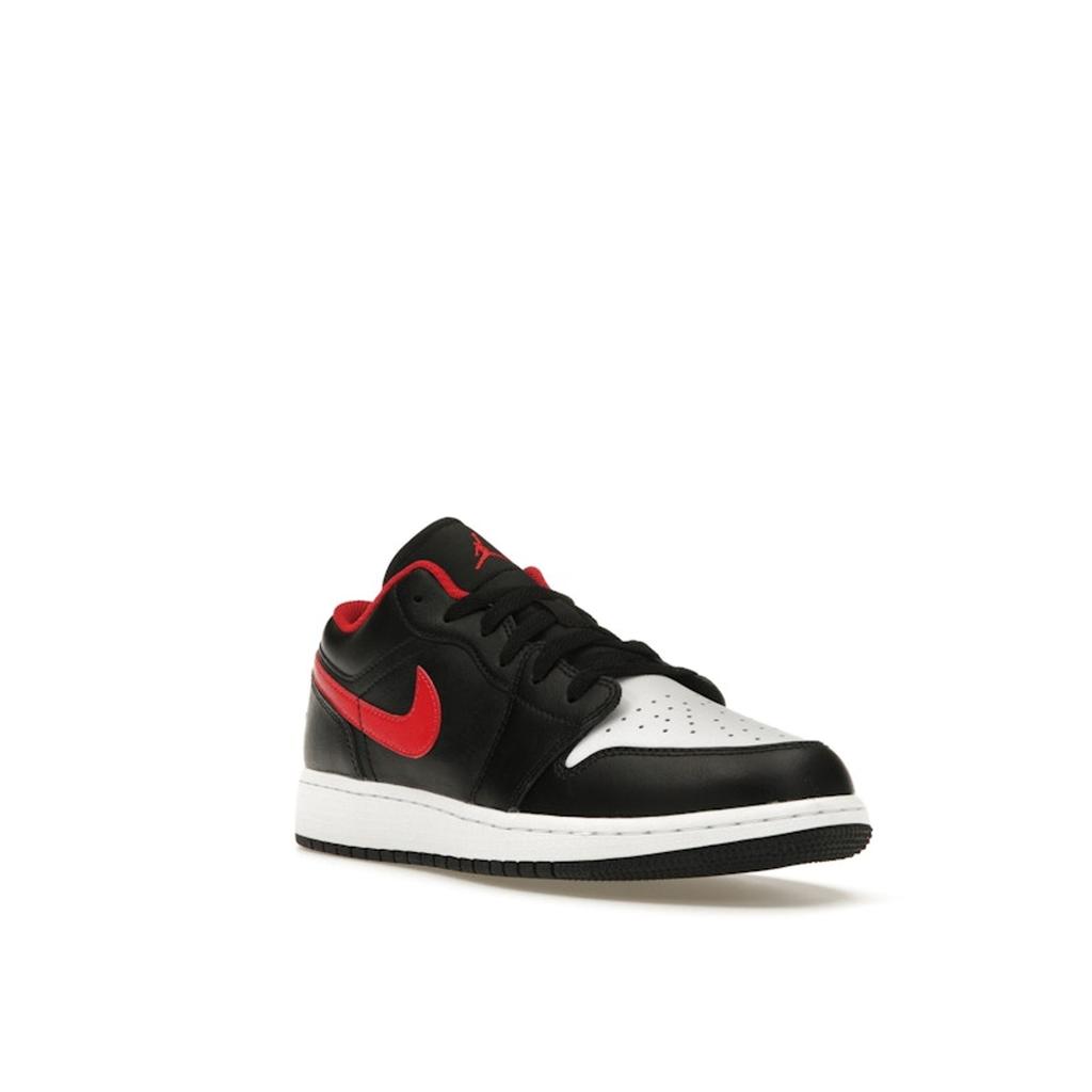Air Jordan 1 Low GS White Toe Kids Sneakers Black Fire-Red 553560-063