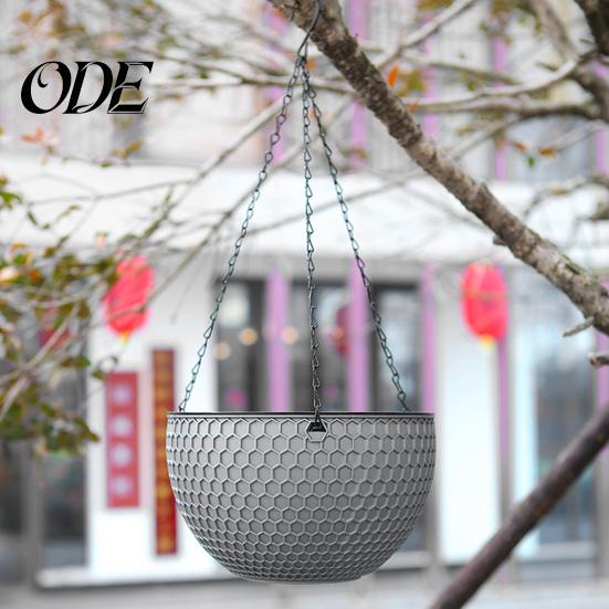 Hanging Pot Flower Basket Imitation Honeycomb Self Water Absorption Plant Hanger Waterproof Outdoor Resin for Garden