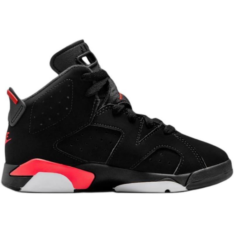 Air Jordan 6 Retro "Infrared Salesman" Mid-top Kids Basketball Shoes Black/red Preschool & Grade School IQ1277-001
