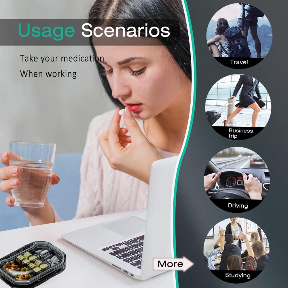 Durable And Safe 1Pcs Daily Pill Organizer Portable Pill Casetravel Pill Organizer For Purse Pocket To Hold Vitaminssupplements And Medication