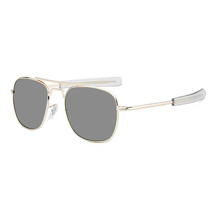 Men's Aviator UV Protection Metal Glass Lens Sunglasses for Driving and Fishing