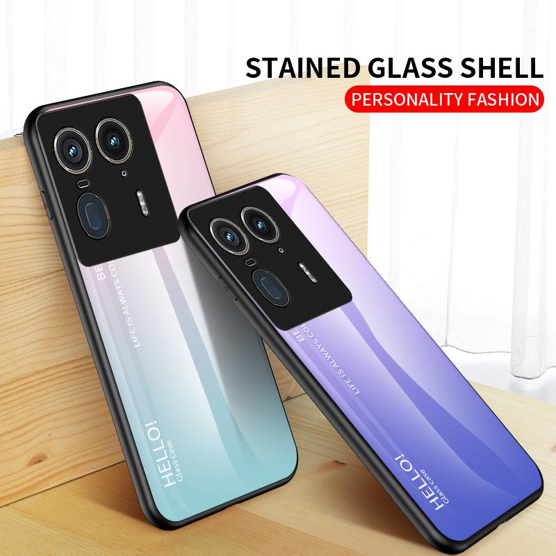 For Motorola Edge 50U X50U 50 Pro 50F 40 Neo 40 30U 30 20 Gradient Textured Glass Phone Case