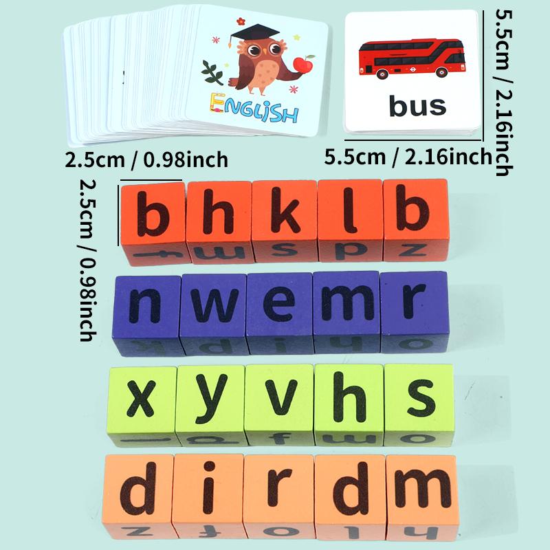 Wooden Fun Toys, English Letter Blocks, Card Words, and Multiplayer Battle Game Competitions, Halloween, Christmas Gifts