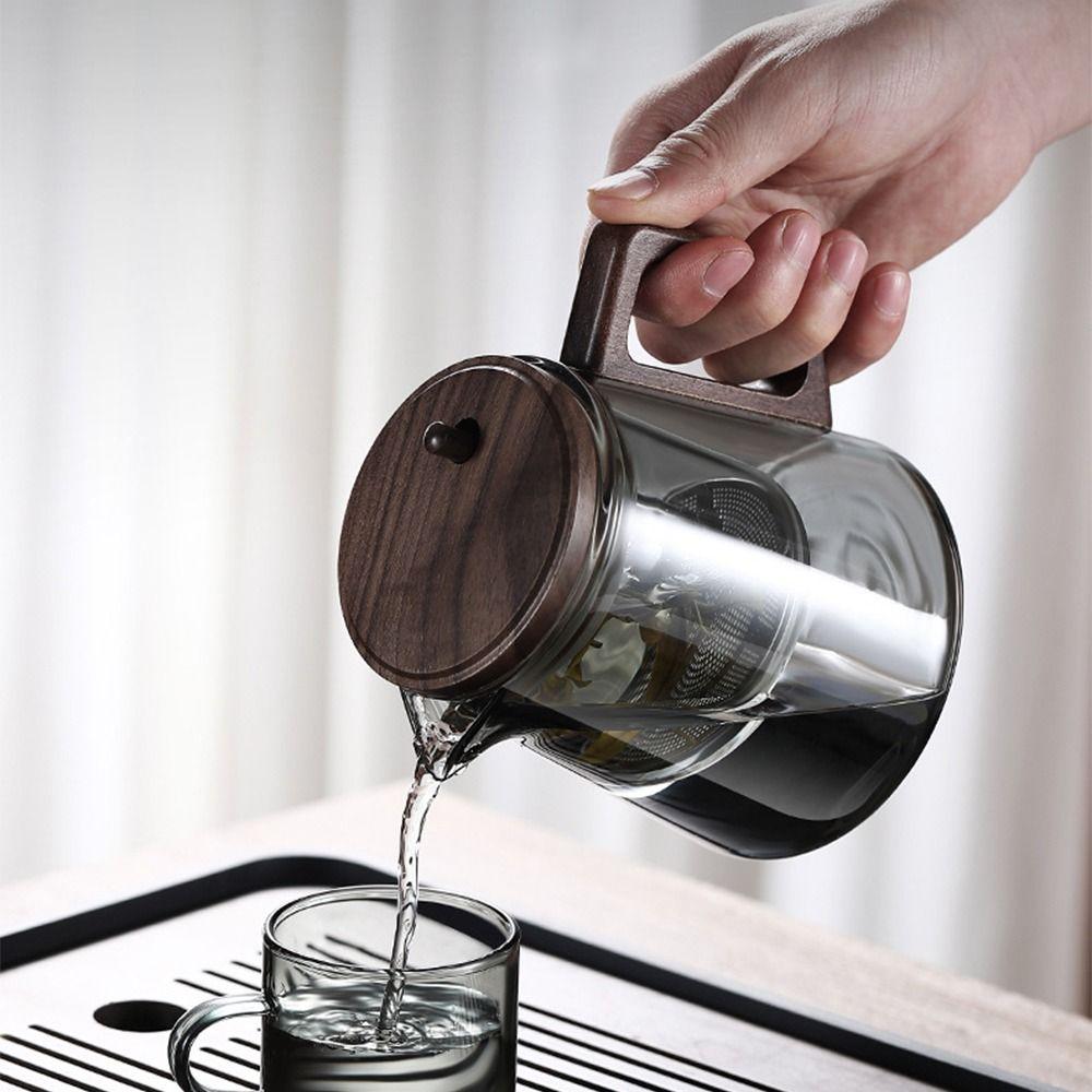 Heat Resistant Tea separation Glass Teapot 650ML One-button Filtering Teapot  Loose Tea