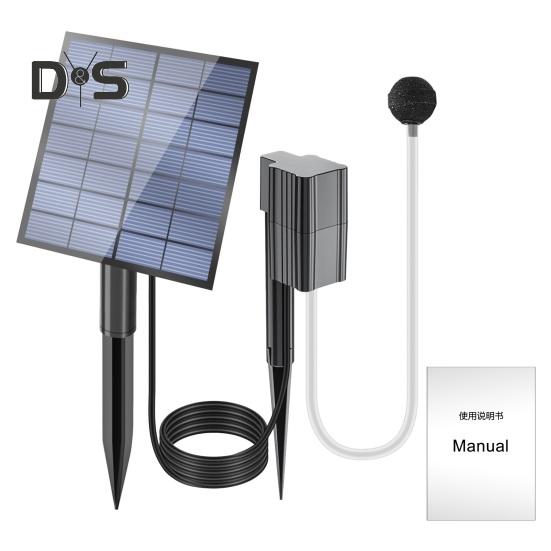 Solar Pond Oxygenator Aquarium Oxygen Aerator 2.5W Solar Air Oxygen Pump Fishing Aerator with Pipe Air Bubble Stone for Garden Pond Fish Tank Fishing