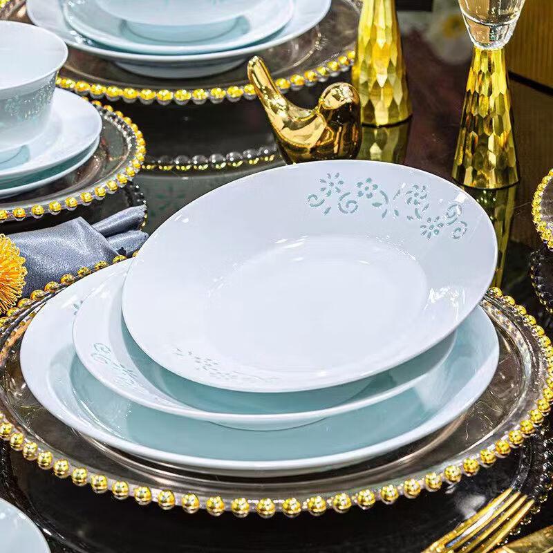 Ru Han Premium White Porcelain 68-Piece Dinnerware Set