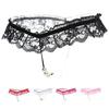 Pearl Women's Panties Massage Full Transparent Lace Open Crotch Thong Sexy Sex Interest Embroidered Sao Free T-pants