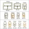 New Multi Size Gold and Silver Double Color Metal Zinc Alloy Water Diamond Rectangular Buckle Luggage Adjustable Buckle with Sun