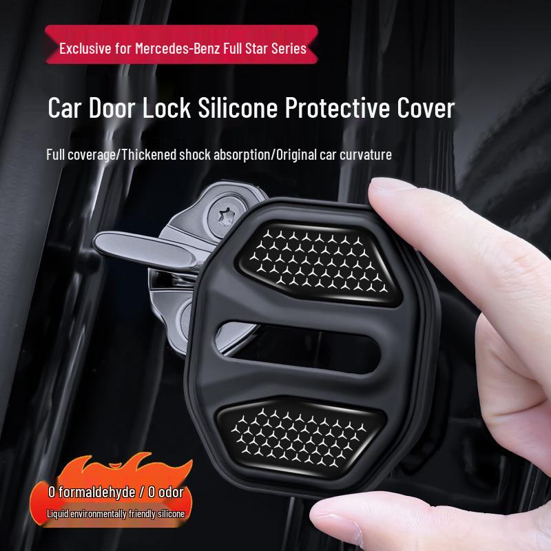 Universal Car Door Lock Shock Absorption Protective Cover for Mercedes-Benz, BMW, Haval, Hongqi, Maserati, Maybach, Jeep