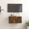 Vidaxl Wisząca Szafka Pod Tv, Przydymiony Dąb, 60X30X30 Cm