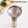 Metal Funnel for Kitchen Use Stainless Steel with Handle, Wide Mouth Handled Funnel, Oil Pouring Smooth And Anti-Splash Storage