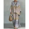 Y116 Summer Bohemian Paisley Printed Two-piece Set Large Size Casual Set