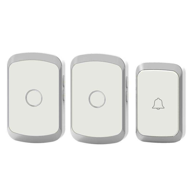 Smart Wireless Doorbell - Battery-Free, Waterproof, Long Range, with 1 Transmitter & 2 Receivers, Ideal for Homes and Villas