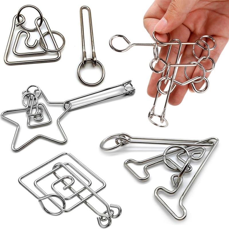 Metal Brain Teaser Steel Puzzles For Adults Kids Magic Tricks Iq Challenge Disentanglemen Iron Link Unlock Interlock Game