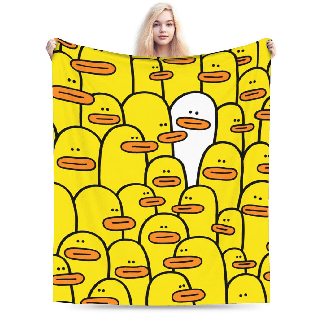Cute Cartoon Duck Blanket Super Soft Fashion Plush Throw Blanket For Children Couch Bed Flannel Bedspread Bed Cover