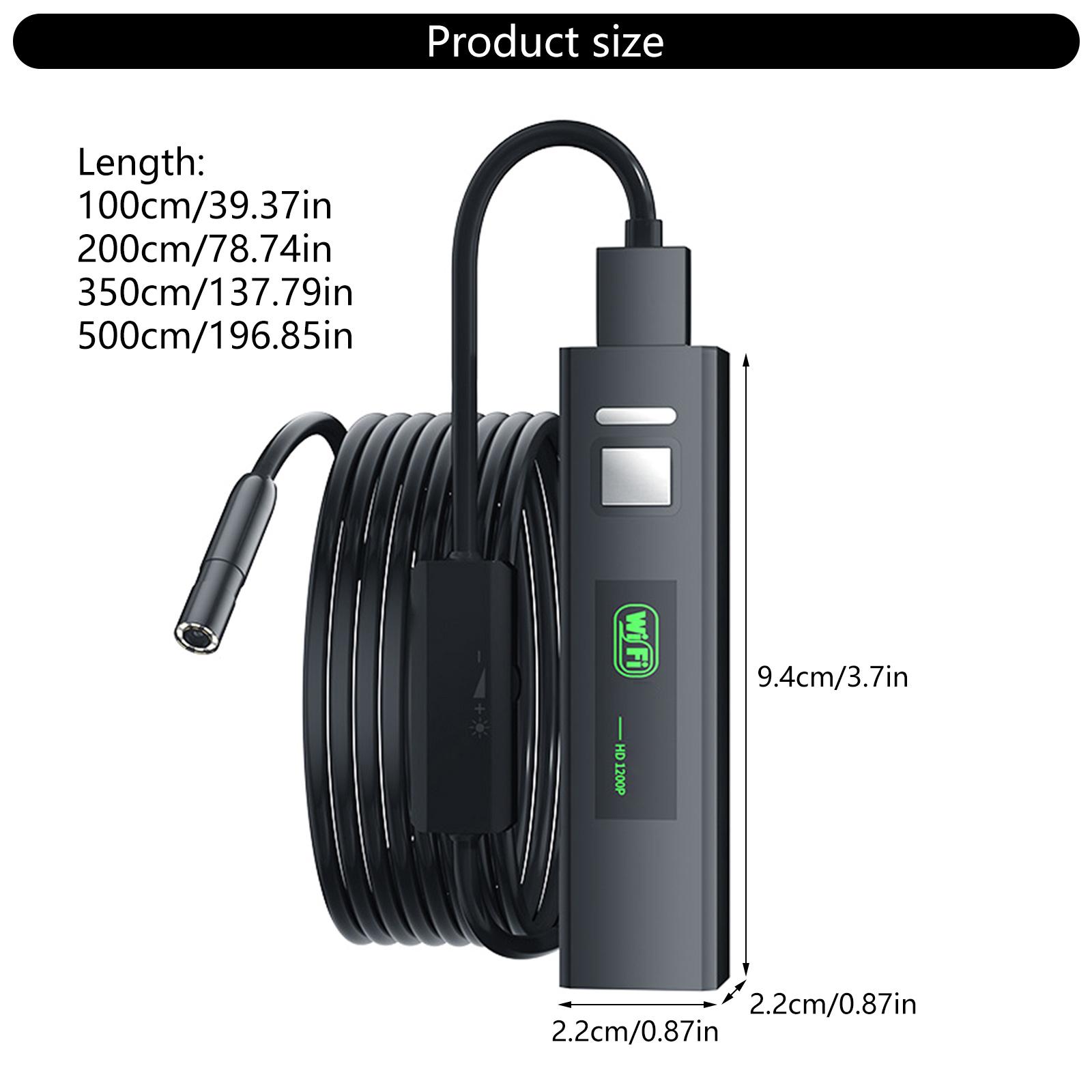 Industrial Endoscope, Borescope Inspection Camera, IP67 Waterproof Camera, Sewer Camera with 8 LED Light