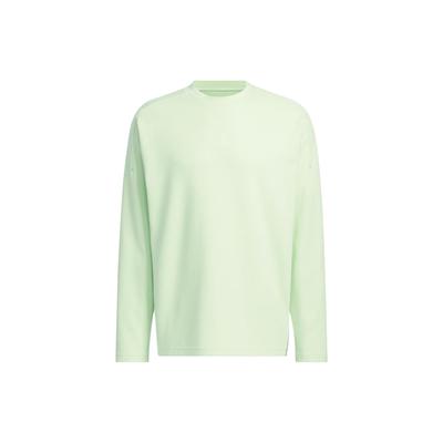 Camiseta Manga Comprida Gola Redonda Casual Esportiva com Logo Cor Sólida Masculina Verde Lima JJ1347