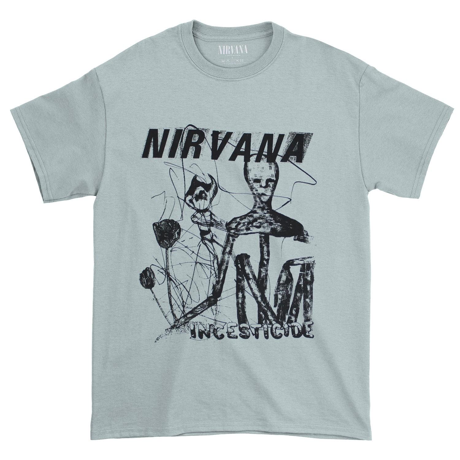 Men s Nirvana Incesticide Stacked Logo T-shirt Large Green XL