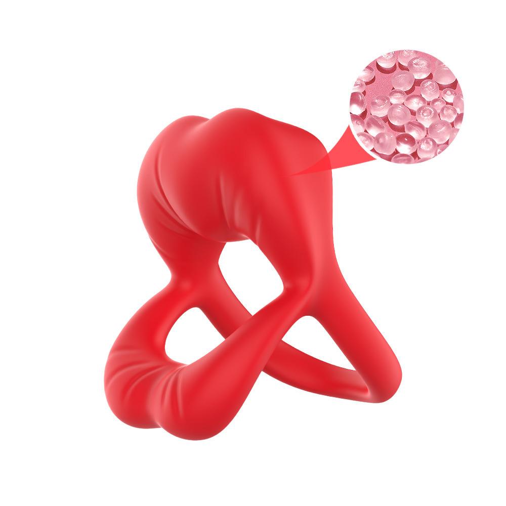 Mouth Clitoral Vibrator Penis Ring, APP Penis Ring Couple Pleasure Sex Toys, Male Female, Male Female Couple Sex Toys with G Spot Clitoral Vibrator
