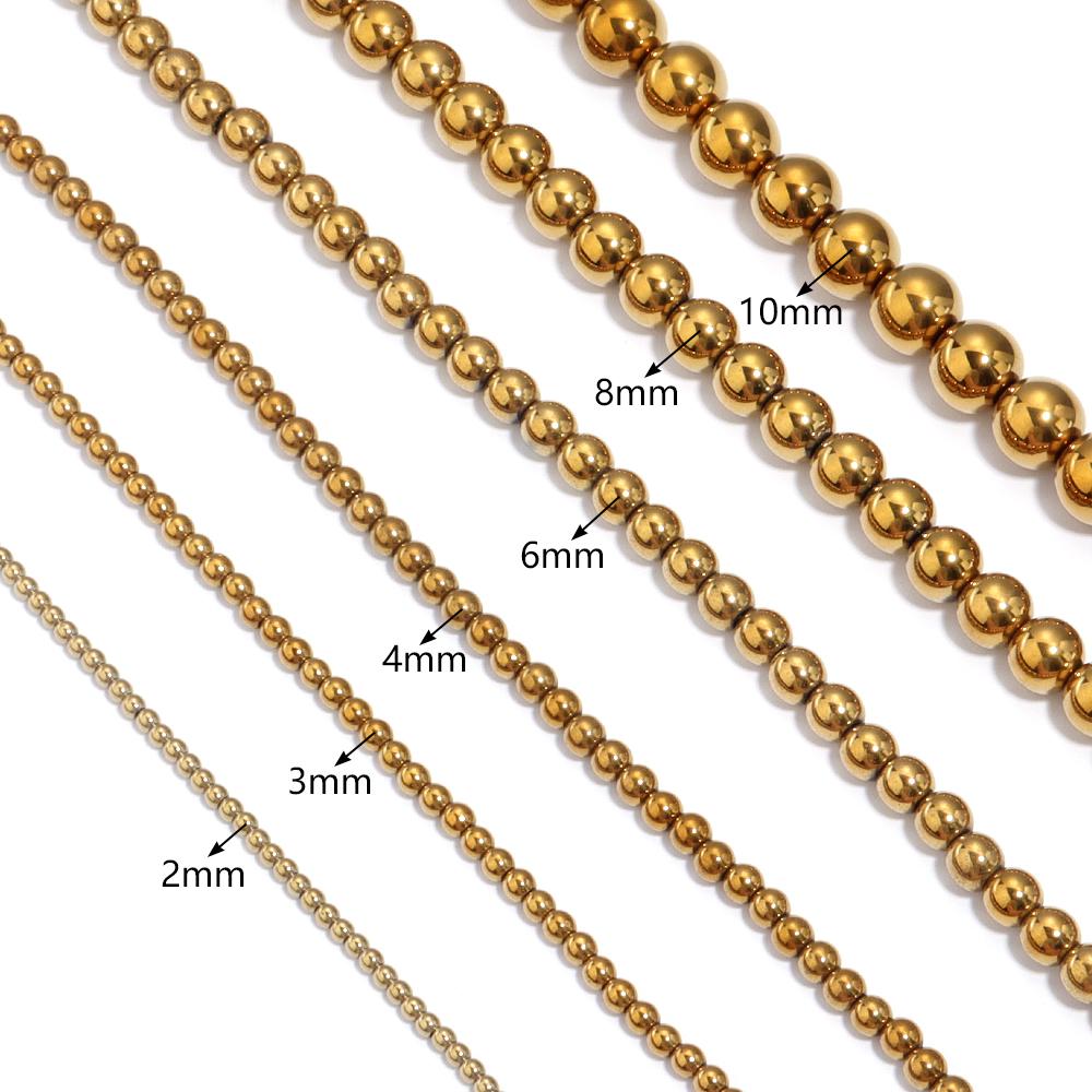 1 String Hematite Stone Beads 2 3 4 6 8 10mm Electroplated Colorful Spacer Round Beads Diy Charm Necklace Bracelet Jewelry