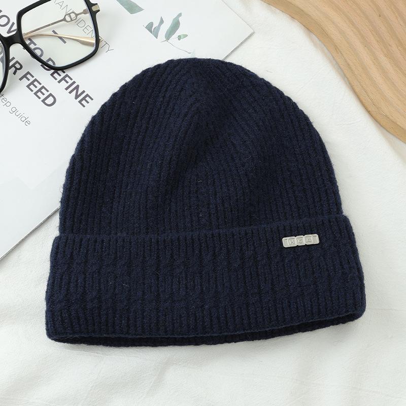 Men's Hat Outdoor Cold Proof Scarf Warm Proof Suit Autumn and Winter Riding Versatile Knitted Cold Hat Retro Pile Hat Trendy