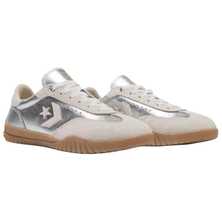 Converse Unisex tenisky Run Star Trainer Metallic Canvas Stříbrné Matně stříbrné Vintage bílé A15189C