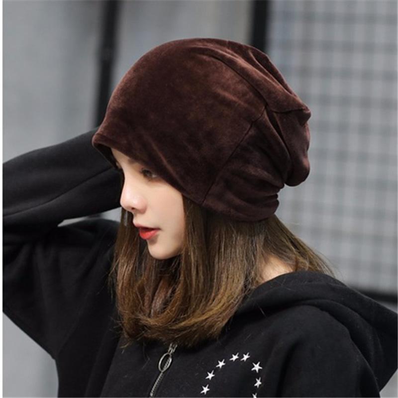 New Winter Hats for Woman Beanies Flannel Coverhead Cute Hat Girl Autumn Simple Beanie Caps Warmer Bonnet Ladies Casual Cap