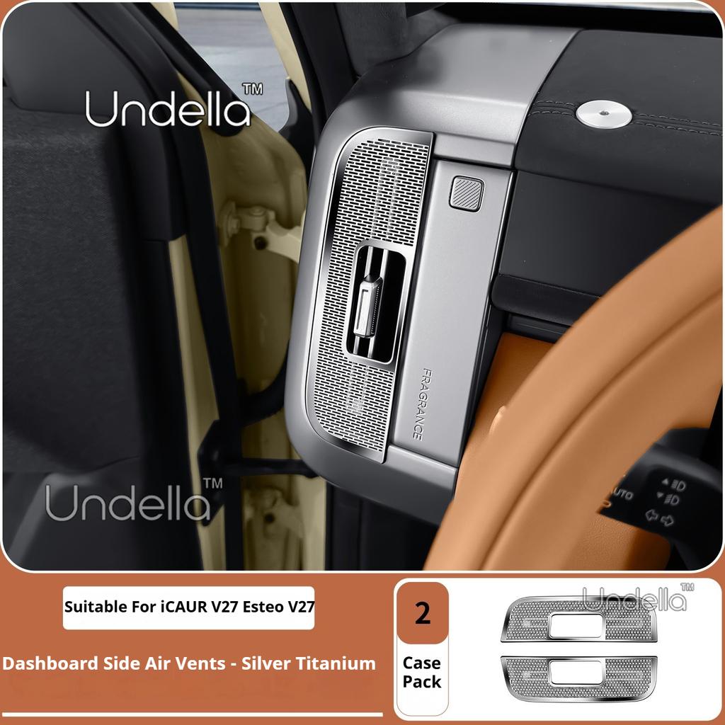 Car Back Seat Air Vents Cover For iCAUR V27 Esteo V27 2026 2027 Air Outlet Stainless Steel Car Interior Modification Accessories