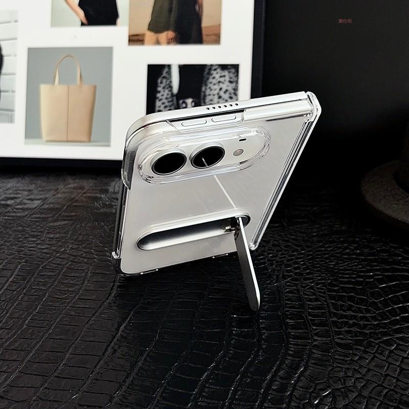 Duo Phone Case With Rotating Stand IPhone Clear Shockproof Slim Solid Color Men