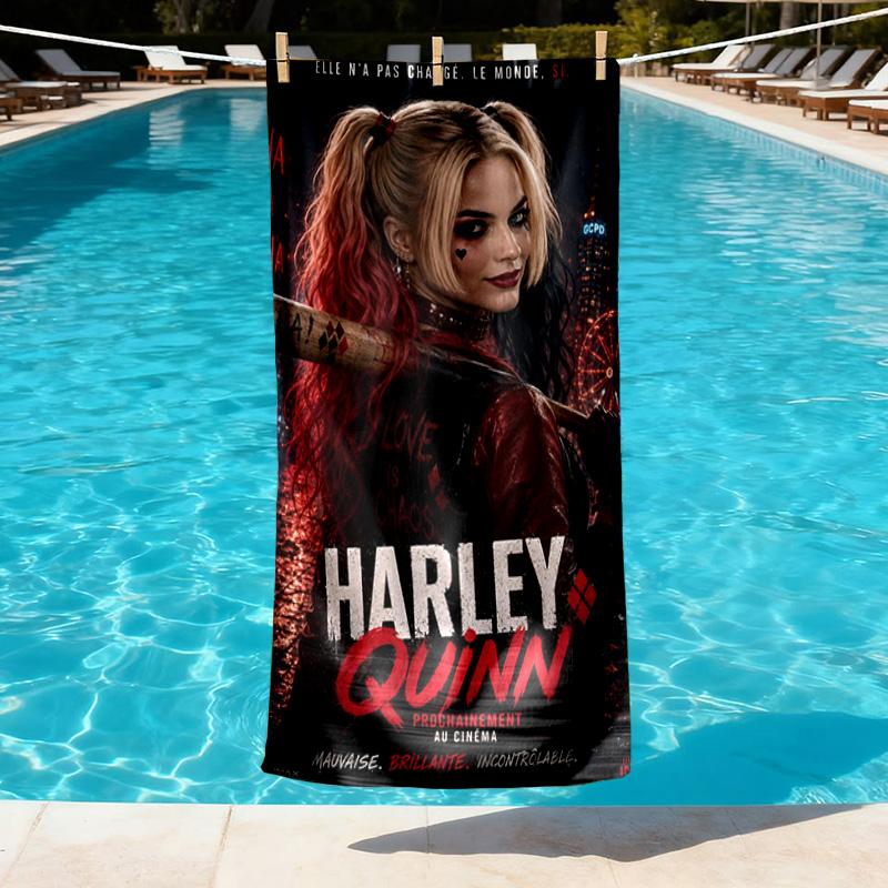 Superhero Print Beach Towel Design, Soft, Lightweight. for Home Bathroom, Spa, Pool, Yoga, Surfing, Camping, Gift for Family, Friend