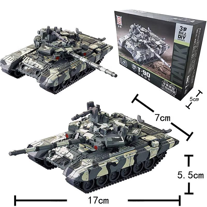 1/48 Russian T-90 Main Battle Tank Model Creative Military Series Building Blocks Decor Assembled Toys For Boys Christams Gifts