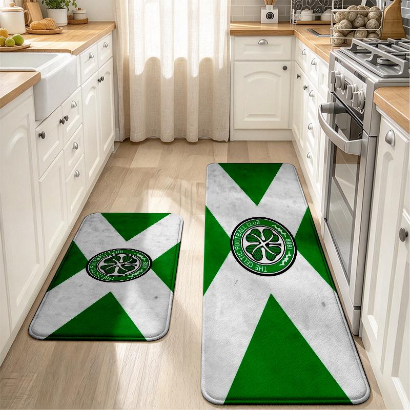 Celtic F.C Flannel Kitchen Mat Christmas Soft Area Rug Non Slip Floor Carpet Home Decoration