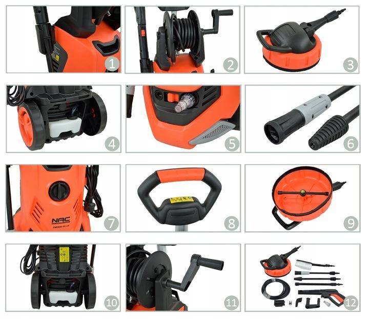Myjka Ciśnieniowa Nac Pwe 220-Pc-Ln 2200 W Alupompa 170 Barów Lanca Turbo