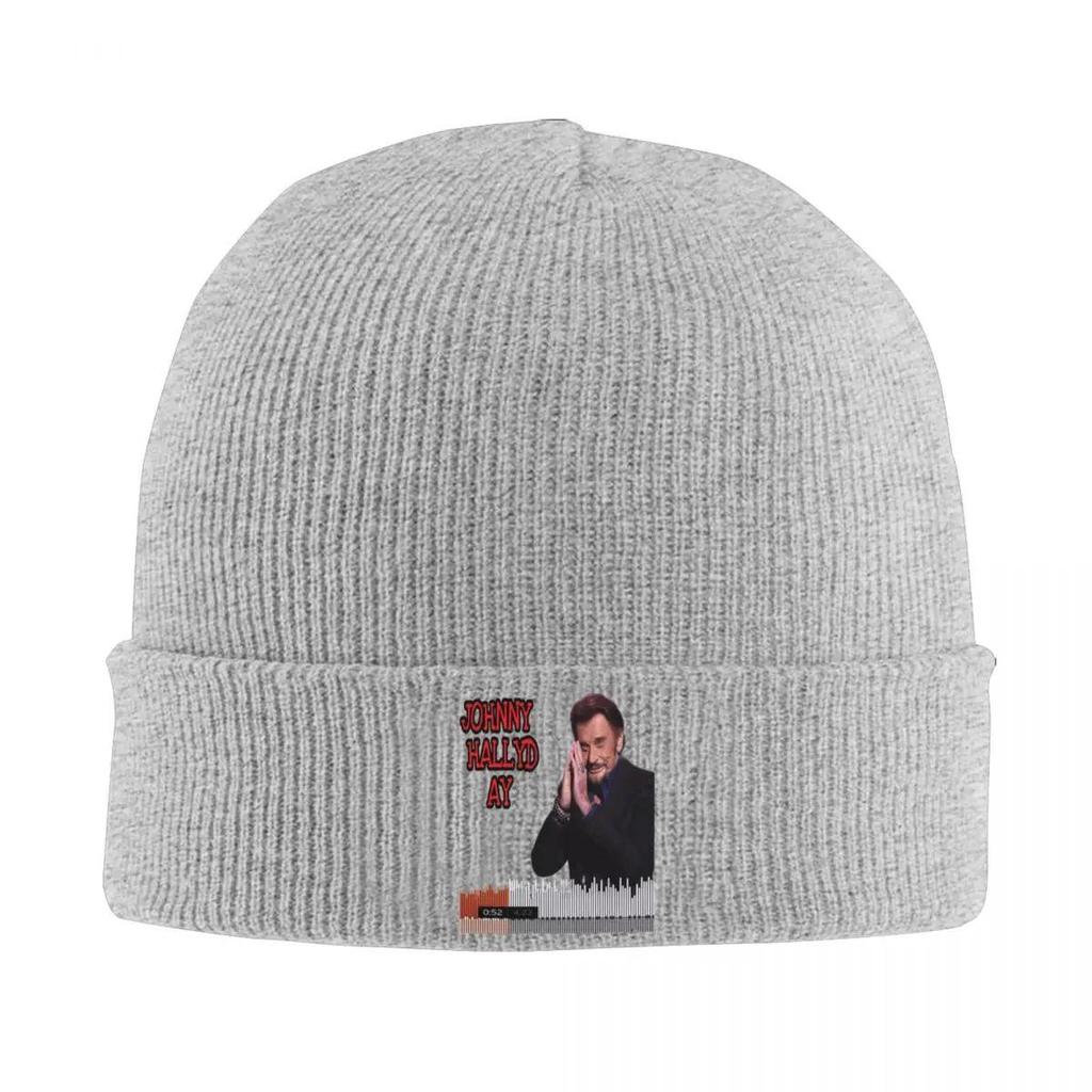 Pop Singer Johnny Hallyday Knitted Hat Beanies Autumn Winter Hats Warm Street Cap for Unisex WoUnisex