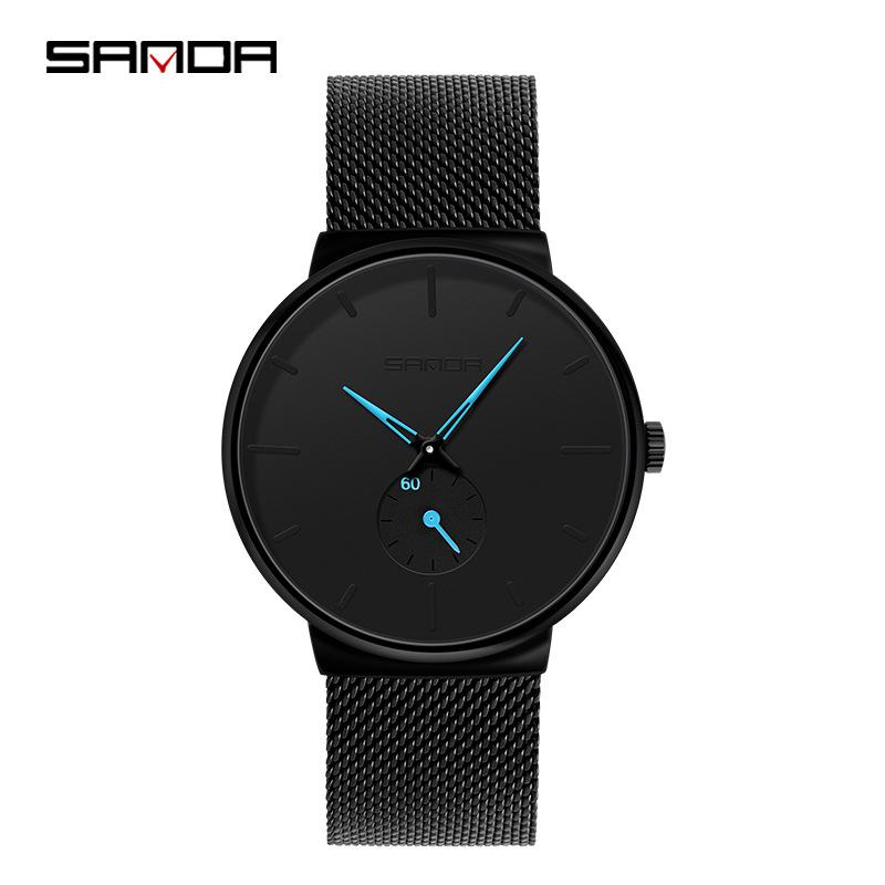 Sanda 1059 Wasserdichte Mesh-Armbanduhr Quarz für Herren und Damen
