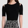 ELLASSAY Women's Textured Slim-Fit Short-Sleeve Knit Top