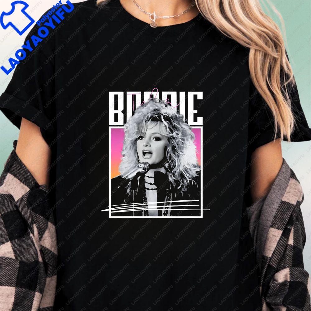 Bonnie Tyler Summer Trended Streetwear Short-Sleeved Unisex's and WoUnisex's Universal Pattern Large-Sized Comfortable T-Shirt