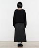 The Museum Visitor Raw Edge Long Skirt (Black)
