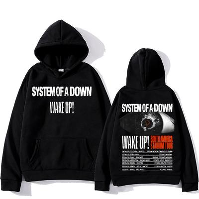 System-of A Down Band Hoodies Wake Up South America Stadium Tour 2025 Pullovers Heavy Metal Trends Sweatshirts Unisex Hoody