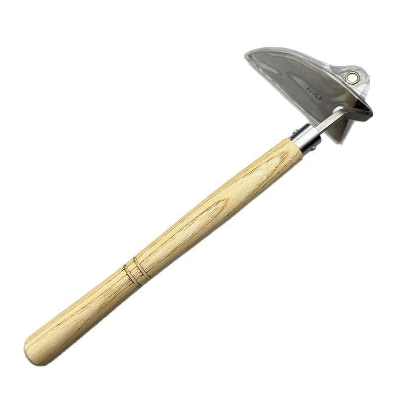 Camellia Wood Handle Japanese Stainless Steel Elbow Hoe and Sickle for Weeding and Cutting Vegetables.