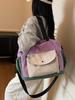 2025 Korean Style Color Block Patchwork Shoulder Bag: High-End, Large Capacity, Versatile, Single Shoulder & Crossbody Option