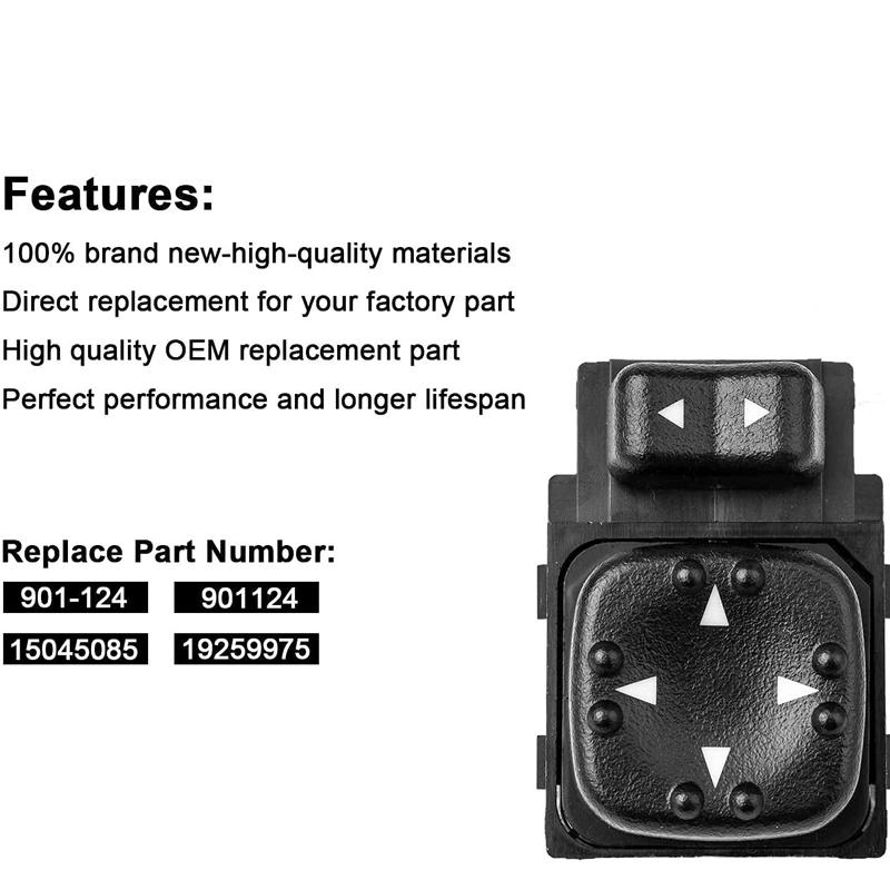 15045085 Power Mirror Control Switch Button For 2000-2002 Chevy Silverado Suburban Tahoe Avalanche GMC Sierra Yukon Cadillac