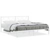 Metal Bed Frame with Headboard White 183 x 213 cm