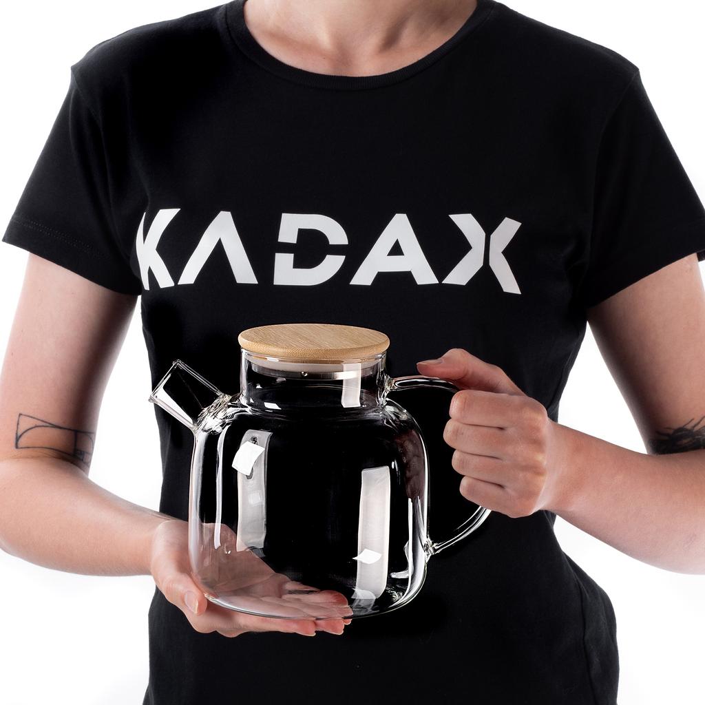 KADAX Dzbanek Szklany 1,5L Z Pokrywą Spiralą Do Herbaty Wody Kompot Zaparzacz