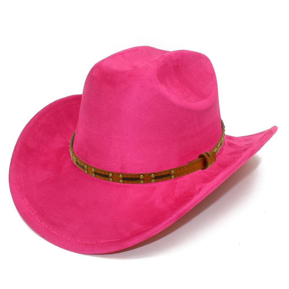 Multi-color Optional High-quality One-word Top Classic Simple Western Cowboy Hat Tan Leather Rivet Accessories Top Hat
