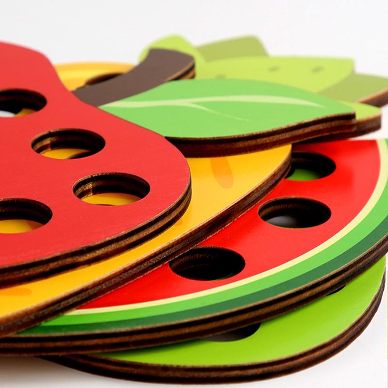 Lacing Threading Toy Eat Fruit Game Fine Motor Skills Educational Toys For Kids Gift